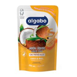 Jabón líquido coco y miel- repuesto Algabo 220 Ml