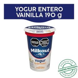 Yogur cremoso entero vainilla - pote Milkaut 180 Gr