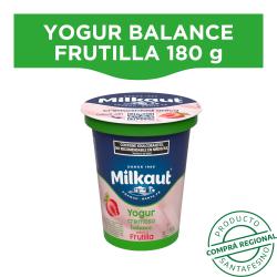Yogur cremoso balance frutilla - pote Milkaut 180 Gr