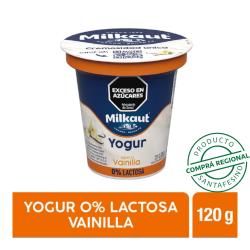 Yogur cremoso 0% lactosa vainilla - pote Milkaut 120 Gr