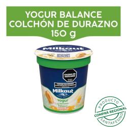 Yogur con fruta 0% durazno - pote Milkaut 150 Gr