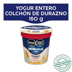 Yogur con fruta entero durazno - pote Milkaut 150 Gr