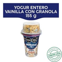 Yogur con cereal entero vainilla - pote Milkaut 155 Gr