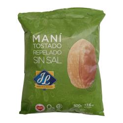 Mani tostado sin piel sin sal J L 500 Gr