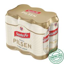 Cerveza pilsen lata x473 pack Santa Fe 6 U