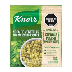 Sopa casera vegetales con fideos caracoles verdes Knorr 80 Gr