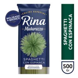 Fideos largos spaguetti con espinaca Rina 500 Gr