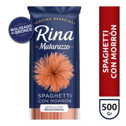 Fideos largos spaguetti con morrón Rina 500 Gr