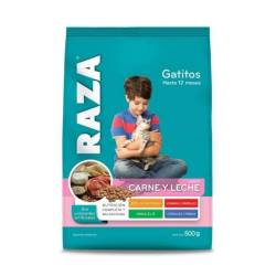 Alimento para gatos cachorros carne y leche Raza 500 Gr