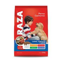 Alimento para perros cachorros carne leche y cereal Raza 1.5 Kg