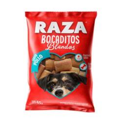 Alimento para perros bocaditos blandos pollo Raza 65 Gr