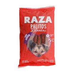 Alimento para perros palitos blandos jamón Raza 65 Gr