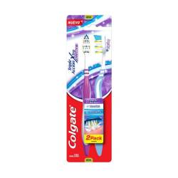 Cepillo dental triple acción zig zag suave 2x1 Colgate 2 U