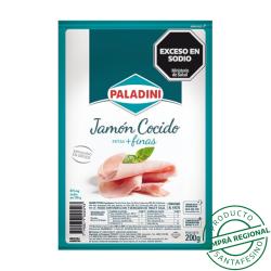 Jamón cocido feteado Paladini 200 Gr