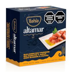 Salmón trozos en aceite - lata Bahía 140 Gr
