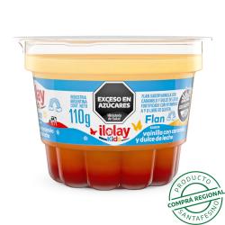Flan vainilla con caramelo y dulce de leche Ilolay Kids 110 Gr