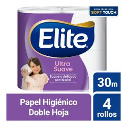 Papel higiénico soft doble hoja 4x30 m Elite 4 U