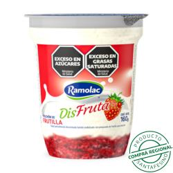 Yogur con fruta entero frutilla - pote Ramolac 160 Gr