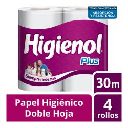 Papel higiénico doble hoja 4x30 m Higienol 4 U