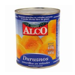 Duraznos mitades - lata Alco 820 Gr