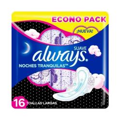 Toallas femeninas con alas máxima protección noche Always 16 U