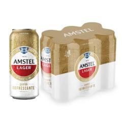 Cerveza lager lata x473 pack Amstel 6 U