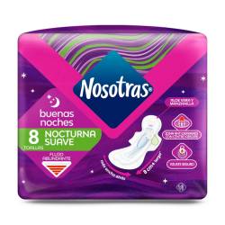 Toallas femeninas con alas nocturna suave Nosotras 8 U