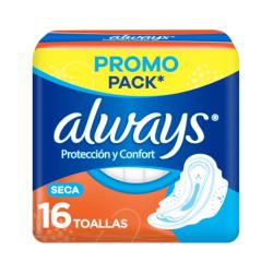 Toallas femeninas con alas ultrafinas plus seca Always 16 U