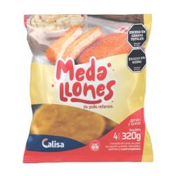 Medallones pollo rellenos jamón y queso Calisa 320 Gr