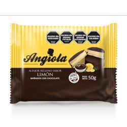 Alfajor sin tacc limón bañado chocolate Angiola 50 Gr