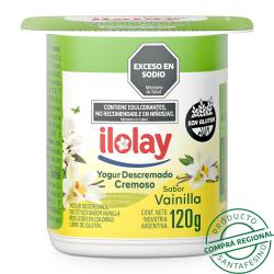 Yogur batido descremada vainilla - pote Ilolay 120 Gr