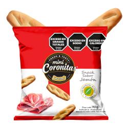 Snack coronitas sabor jamón Fachitas 70 Gr