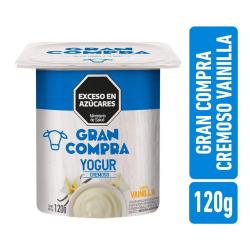 Yogur batido vainilla pote Gran Compra 120 Gr