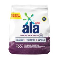 Jabón en polvo lavado a mano con bicarbonato - bolsa Ala 400 Gr