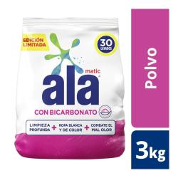 Jabón en polvo lavado automático con bicarbonato - bolsa Ala Matic 3 Kg