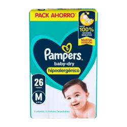 Pañal babydry mediano Pampers 26 U