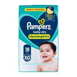 Pañal babydry extra grande Pampers 18 U