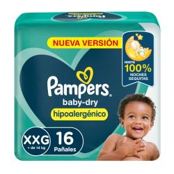 Pañal babydry extra extra grande Pampers 16 U