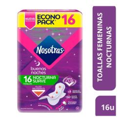 Toallas femeninas con alas nocturnas max Nosotras 16 U