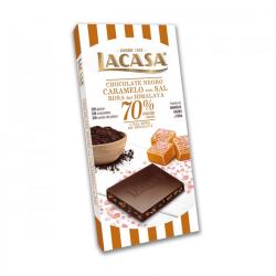 Chocolate 70% cacao c/sal rosa Lacasa 100 Gr