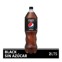 Gaseosa cola black descartable - botella Pepsi 2 Lt