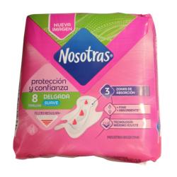 Toallas femeninas con alas delgada Nosotras 8 U