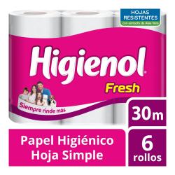 Papel higienico fresh 6x30mt Higienol 6 U
