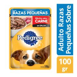 Alimento perro adulto para razas pequeñas  carne Pedigree 100 Gr