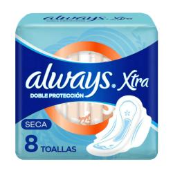 Toallas femeninas con alas doble protección suave Always 8 U