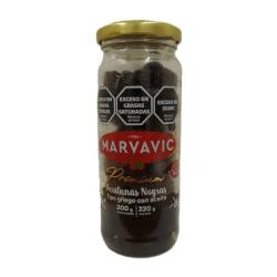 Aceitunas negras griegas con aceite- frasco Marvavic 200 Gr