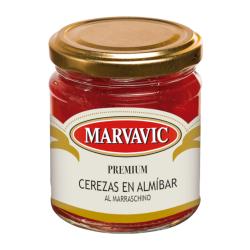 Cerezas almíbar marraschino rojas - frasco Marvavic 120 Gr