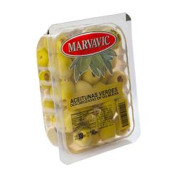 Aceitunas verdes descarozadas n 2 - bandeja Marvavic 140 Gr