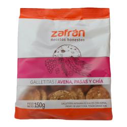 Galletita avena pasas y chía Zafrán 150 Gr