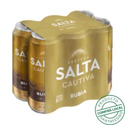 Cerveza rubia lata x473 pack Salta 6 U
